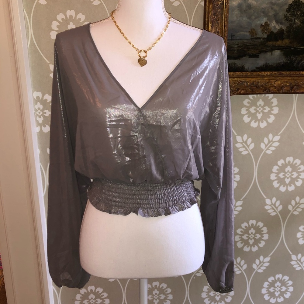 Size S Forever 21 pewter blouse